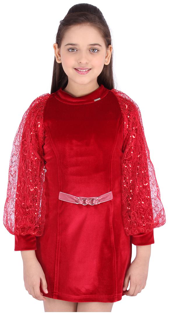 

Cutecumber Red Polyester Full Sleeves Knee Length Princess Frock ( Pack of 1 )