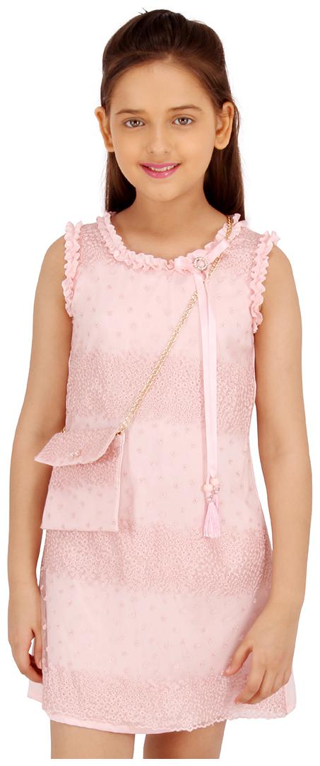 

Cutecumber Pink Georgette Sleeveless Knee Length Princess Frock ( Pack of 1 )