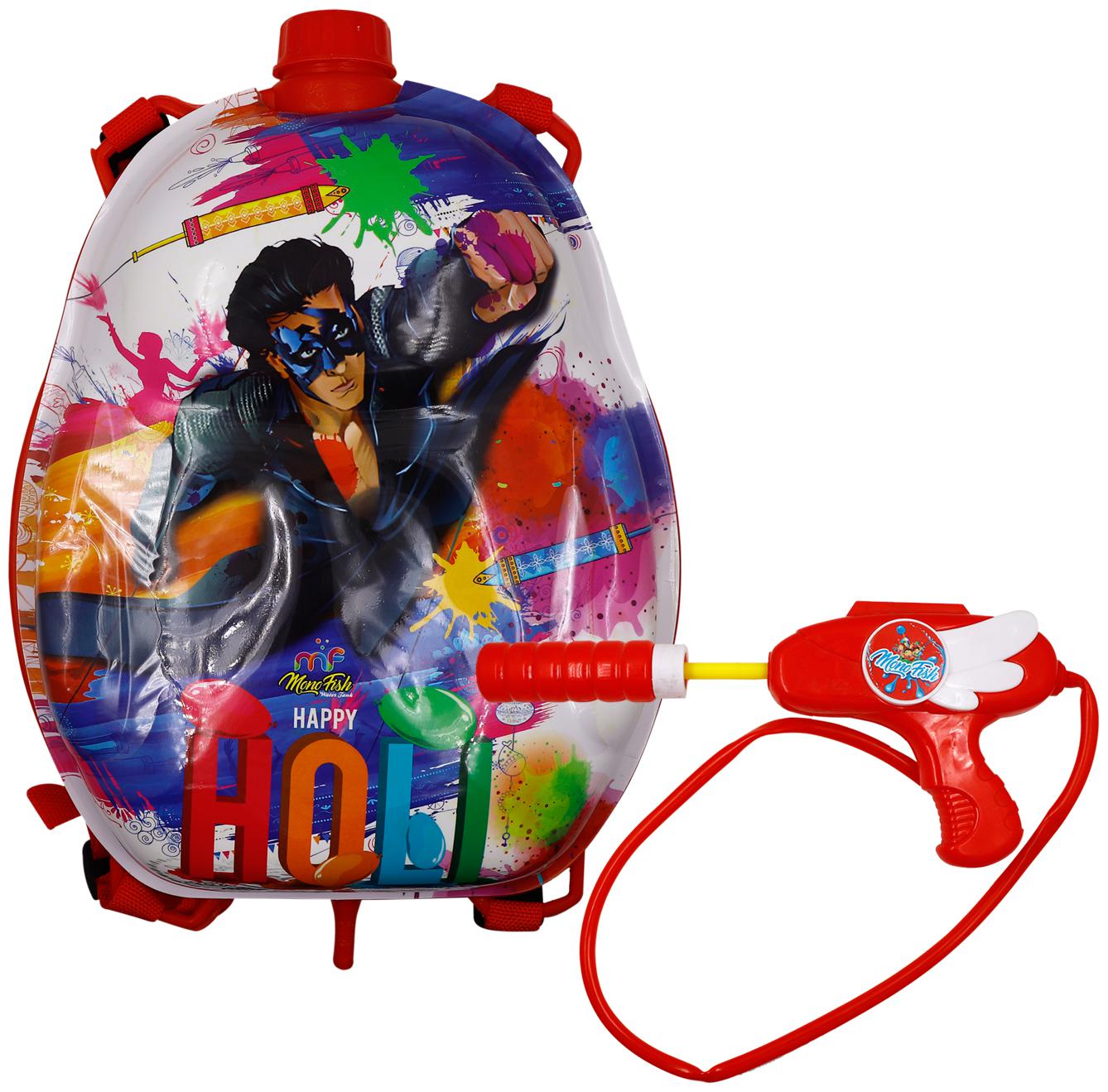 

DealBindaas Big Size Krrish Tank Holi Water Gun Toy Pichkari Pump Tank with High Pressure Back Pack Holi Pichkari For Kids Pichkaaree 3-6 Yrs