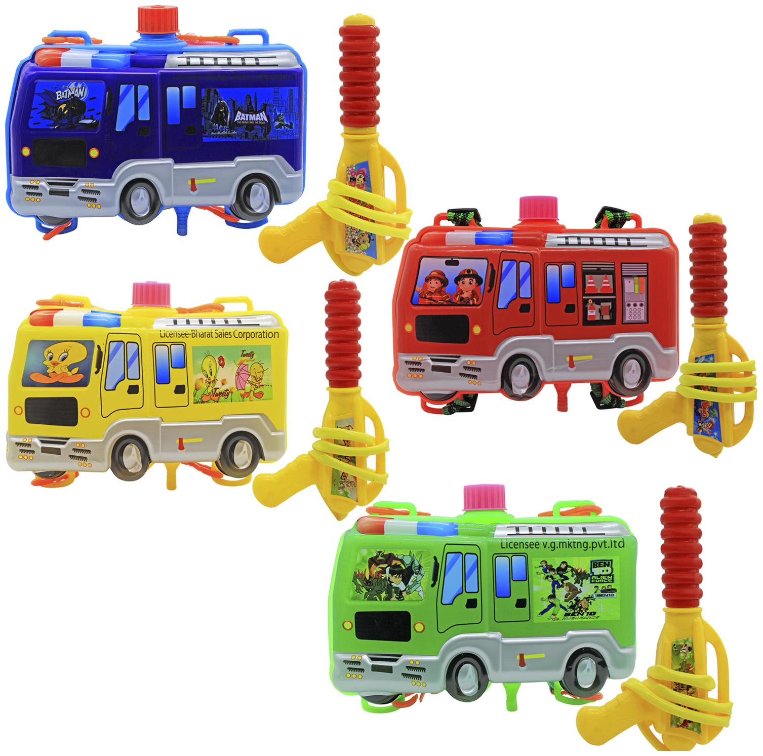 

DealBindaas Bus Shape Holi Water Gun Pichkari BACK PACK Tank Squirter 100 Safe Non Toxic Holi Festival Toy Kids Return Gift Water Gun- Multicolour