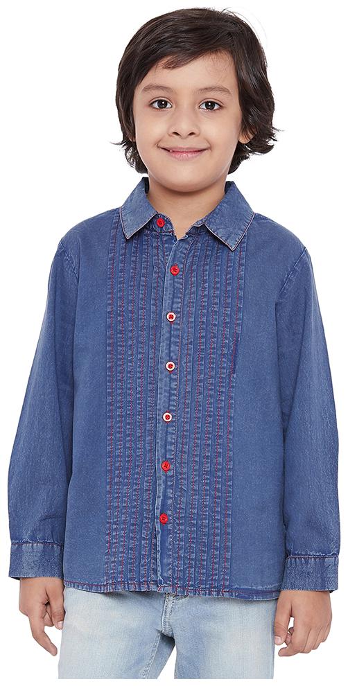 

OXOLLOXO Boy Cotton Solid Shirt Blue