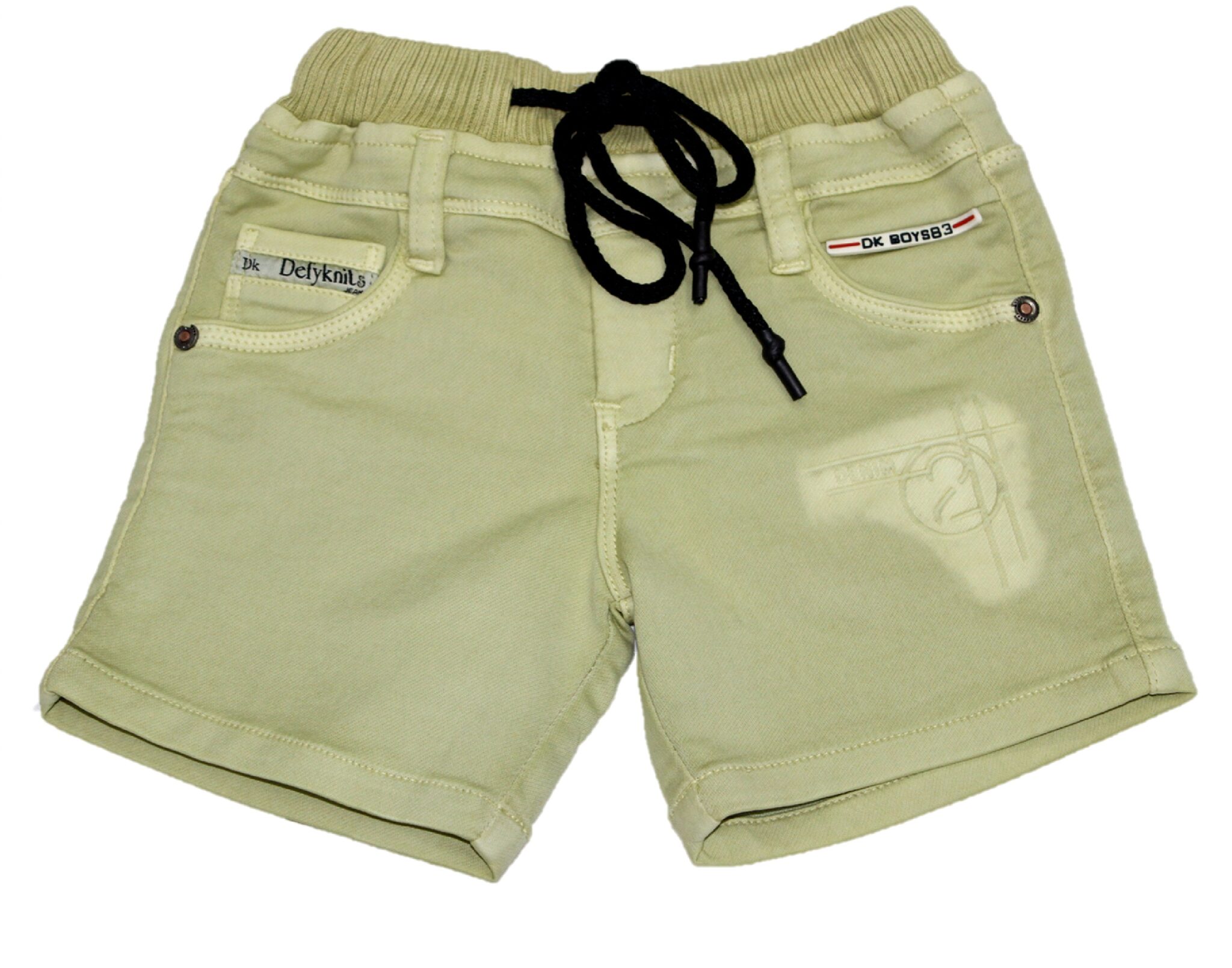 

Defyknits Cotton Blend Solid Green Color Shorts For Boy