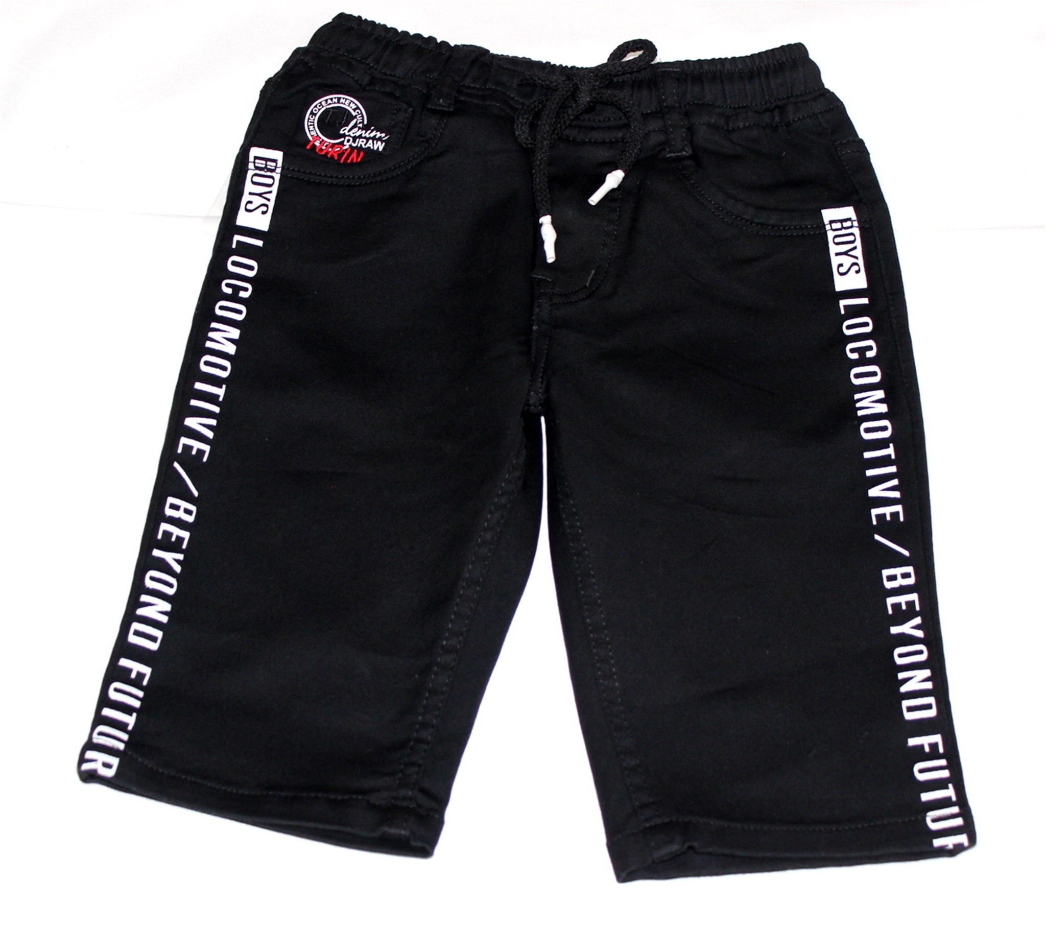

Defyknits Cotton Blend Printed Black Color Capri For Boy