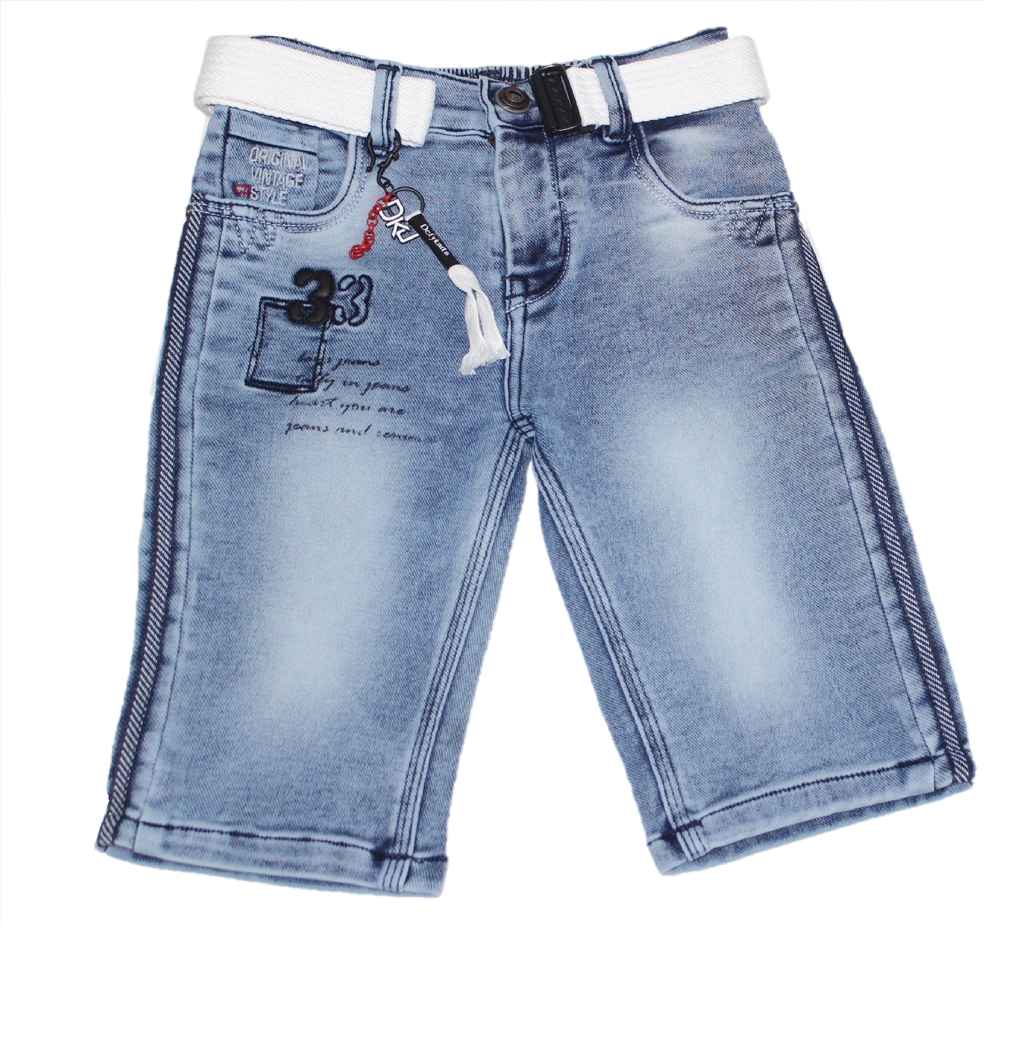 

Defyknits Denim Faded Blue Color Capri For Boy