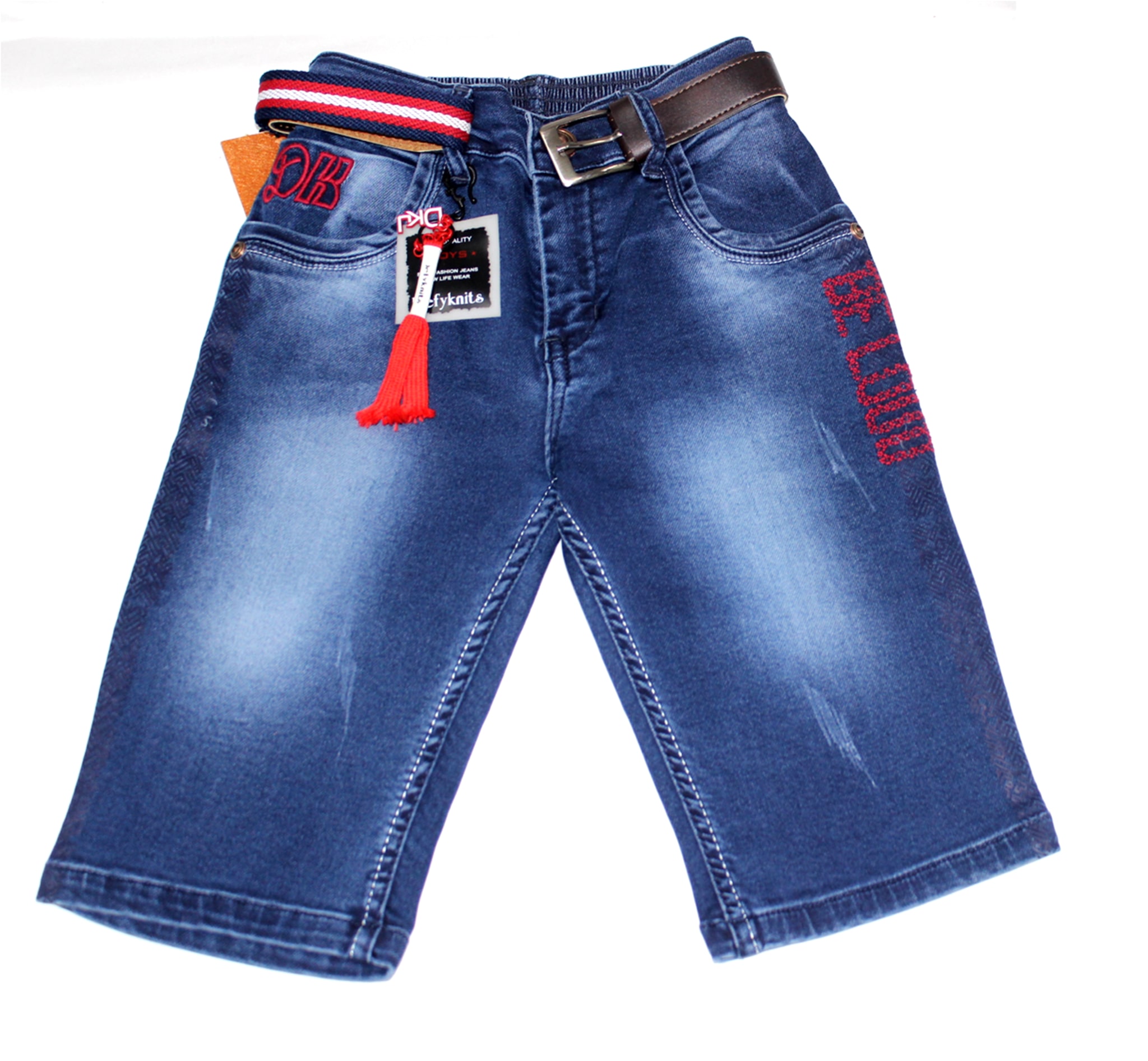 

Defyknits Denim Faded Blue Color Capri For Boy