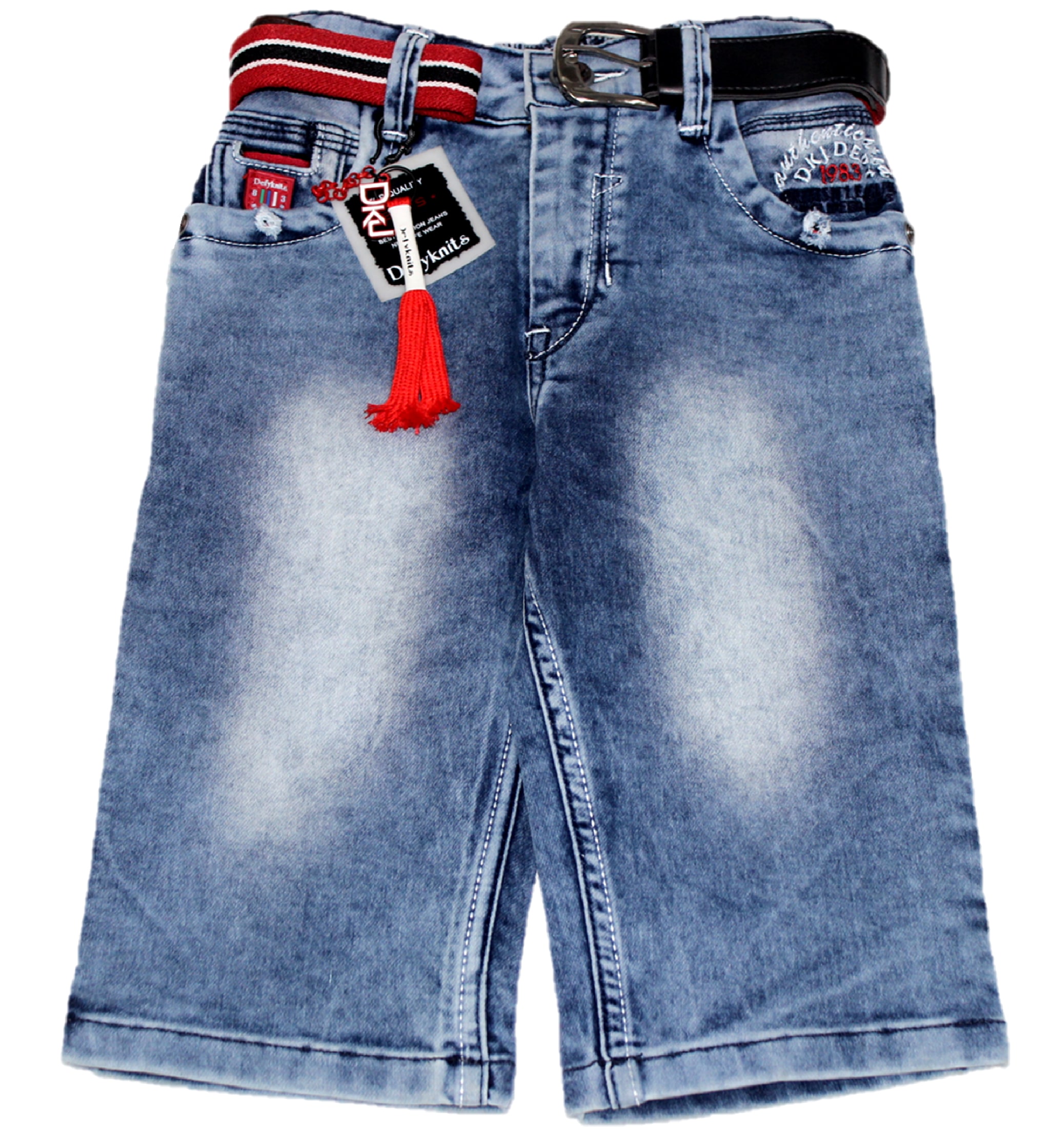 

Defyknits Denim Faded Blue Color Capri For Boy