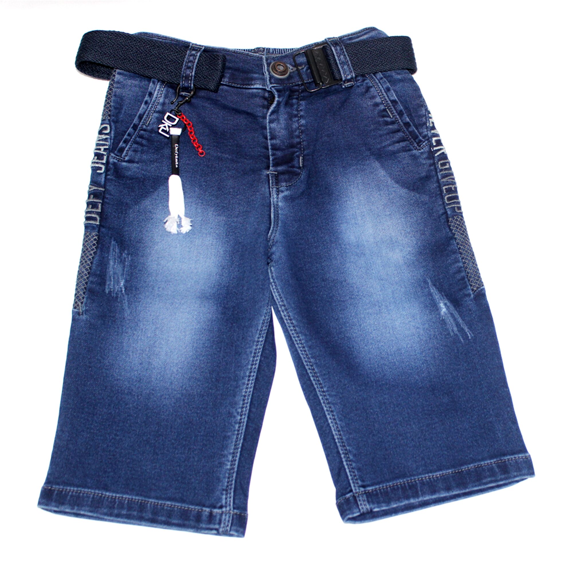 

Defyknits Denim Faded Blue Color Capri For Boy