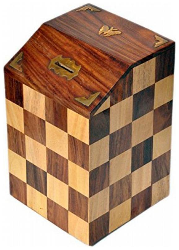 

Desi Karigar Handicrafted Wooden Money Bank Antique Kids Piggy Coin Box Gifts