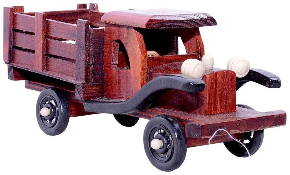 

Desi Karigar Handmade Vintage Wooden Truck For Home Decor And Play (Brown)