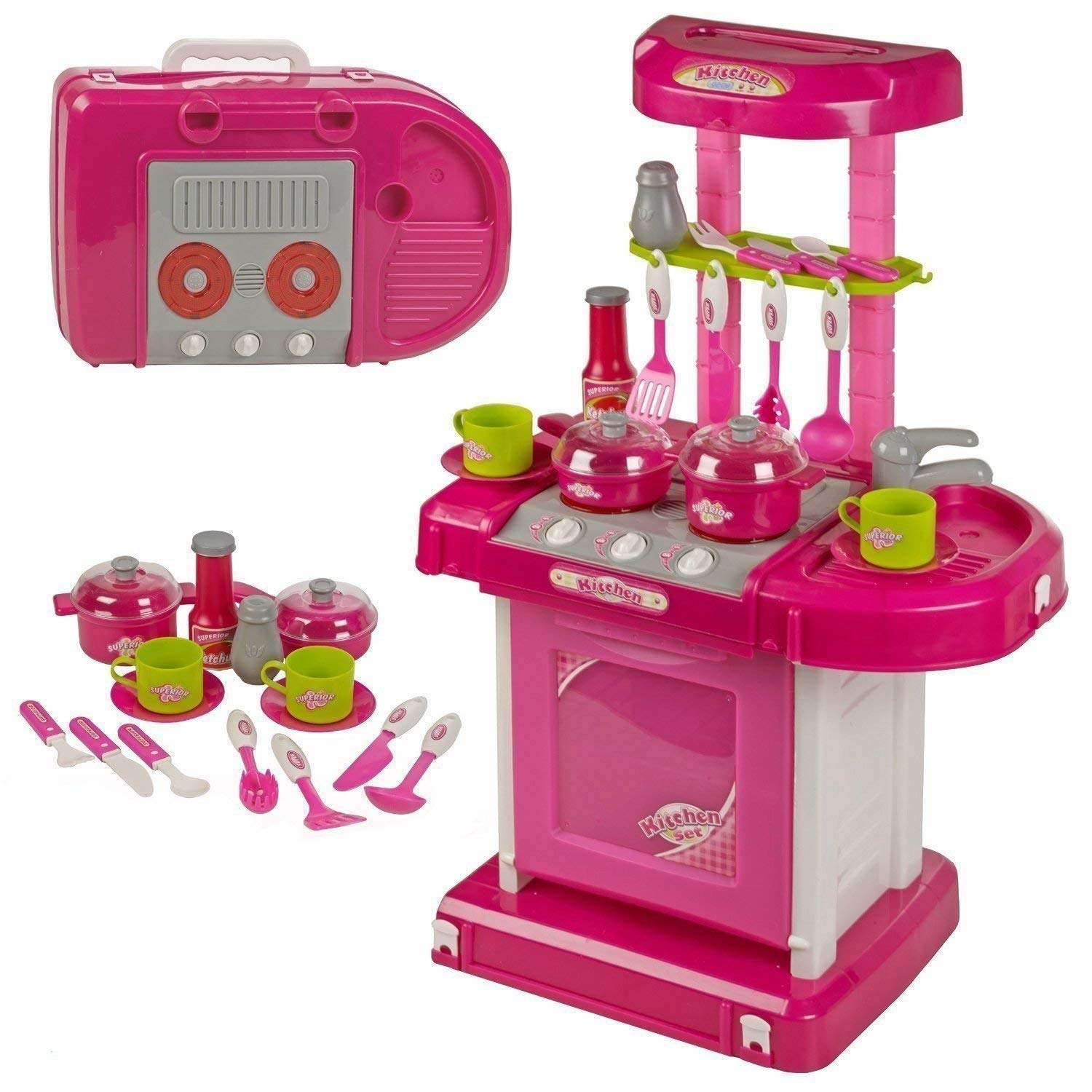 

Dev Enterprise Play Kitchen Set Toy with Lights and Music 12 Inches