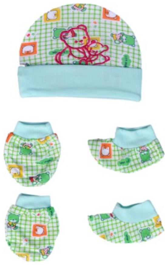 

DHAWARIYA S Presents 100 Soft Cotton Baby Mittens caps Baby Booties for New Born Baby Multi-Color