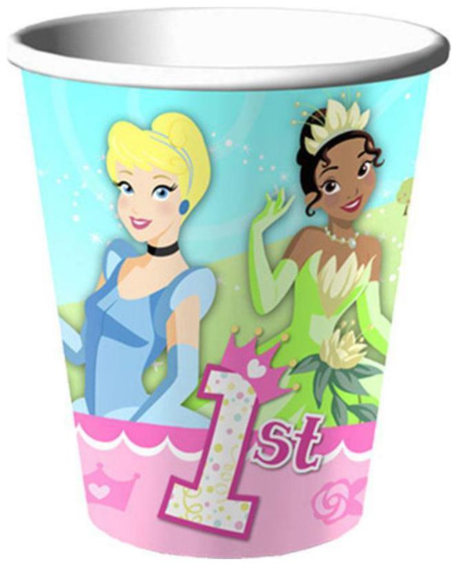 

Disney 1st Princess Birthday Party 9 oz Paper Cups 8 Per Package New