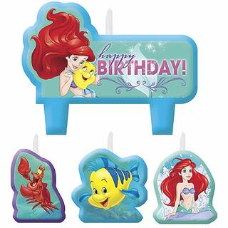 Buy Disney Ariel Little Mermaid Cake Topper 4 Candles Set Birthday