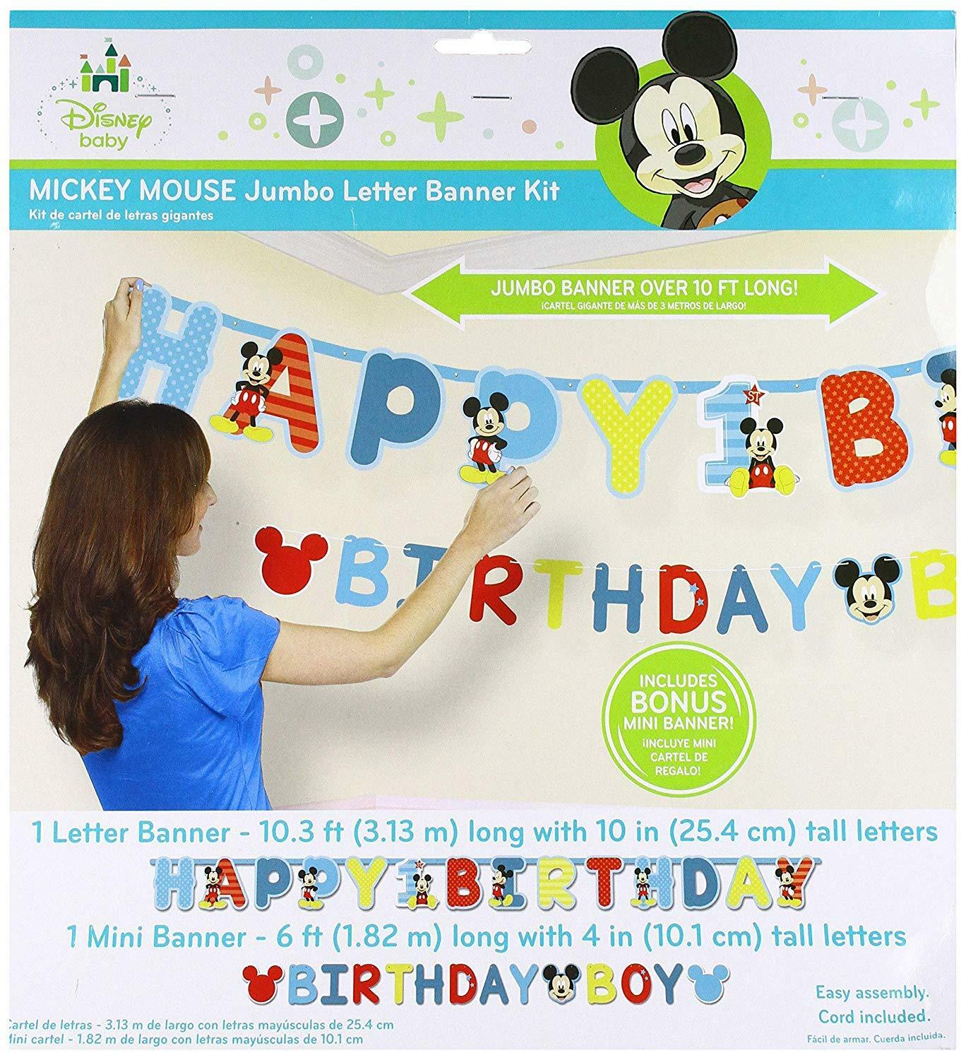 Buy Disney Mickey S Fun To Be One Happy Birthday Banner Kit