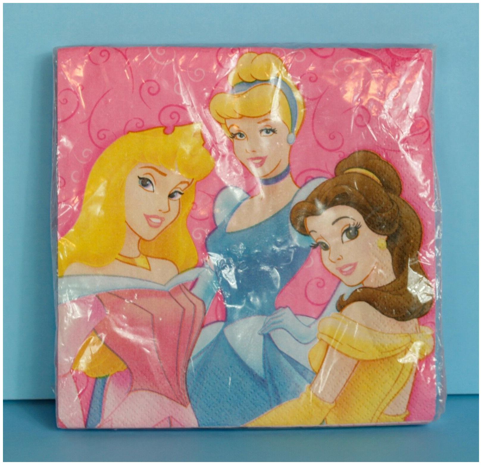 

DISNEY PRINCESS BALL NAPKINS SET OF 16 BELLE AURORA CINDERELLA