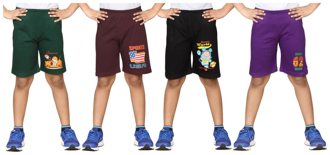 

DONGLI BOYS PRINTED SHORTS (PACK OF 4)