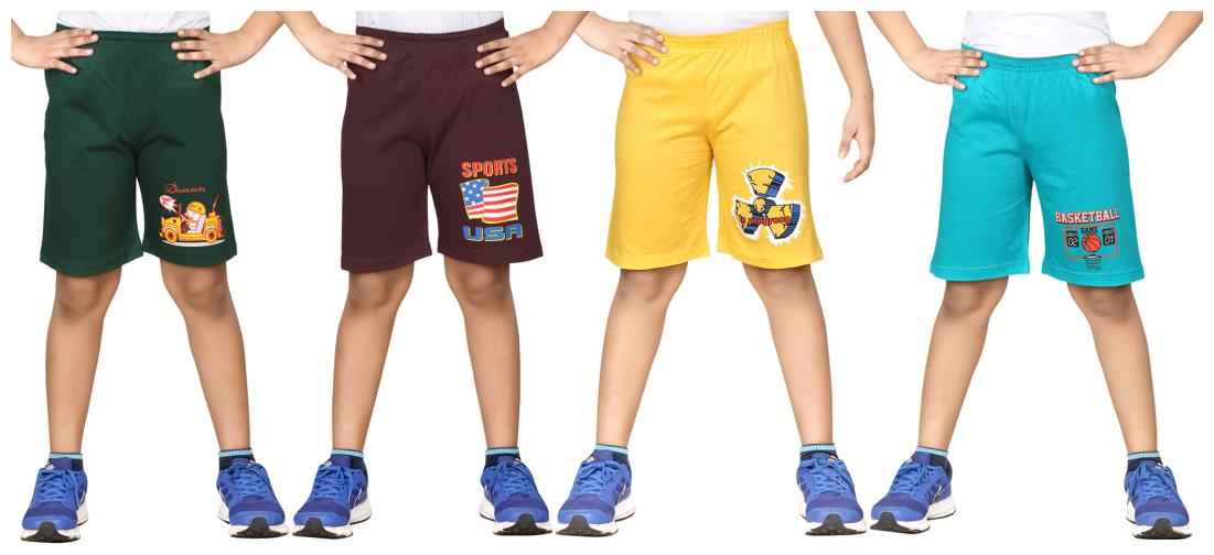 

DONGLI BOYS PRINTED SHORTS (PACK OF 4)