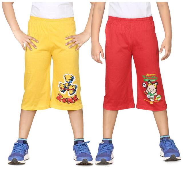 DONGLI BOYS PRINTED THREE FOURTH (PACK OF 2)