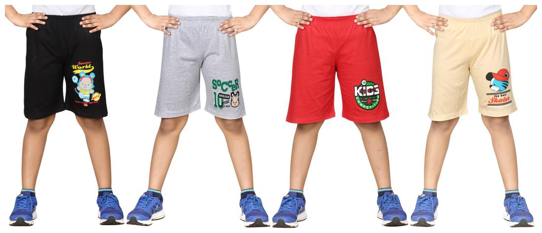 

DONGLI BOYS PRINTED SHORTS (PACK OF 4)