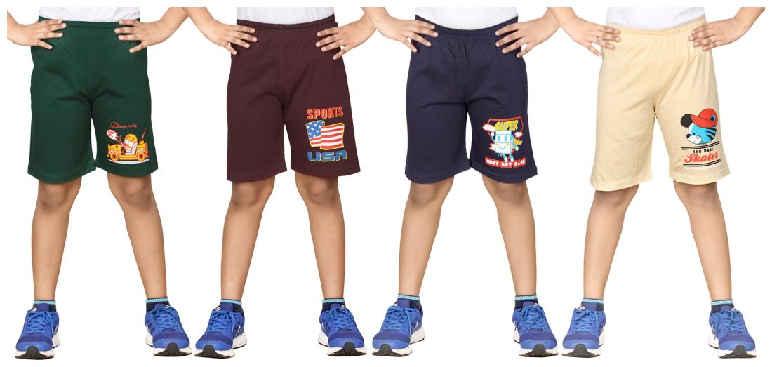 

DONGLI BOYS PRINTED SHORTS (PACK OF 4)