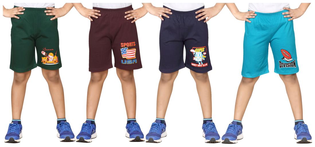 

DONGLI BOYS PRINTED SHORTS (PACK OF 4)