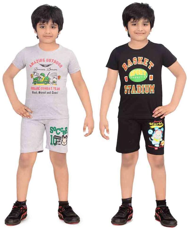 Dongli Cotton Solid Top & Bottom Set - Multi