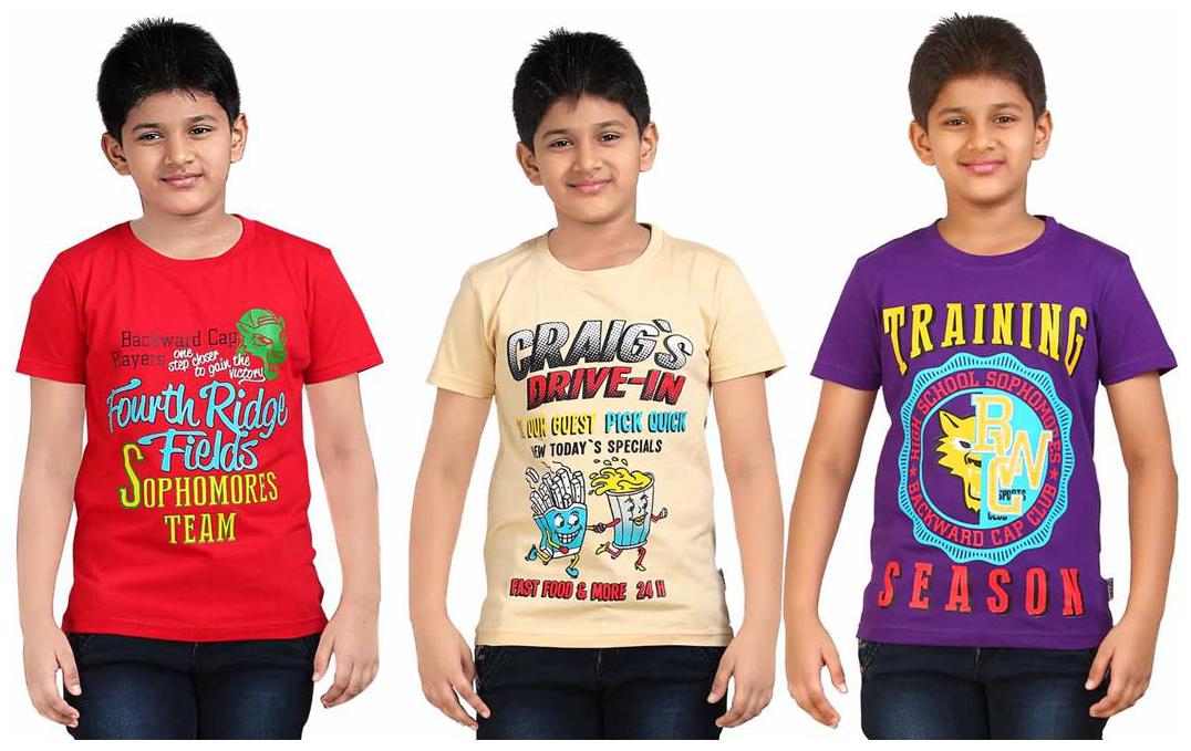 

Dongli Boy Cotton Solid T-shirt - Multi