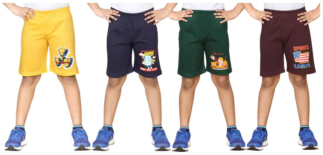 

DONGLI BOYS PRINTED SHORTS (PACK OF 4)