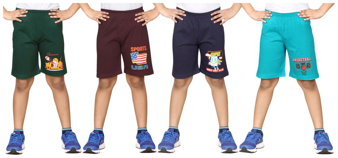 

DONGLI BOYS PRINTED SHORTS (PACK OF 4)