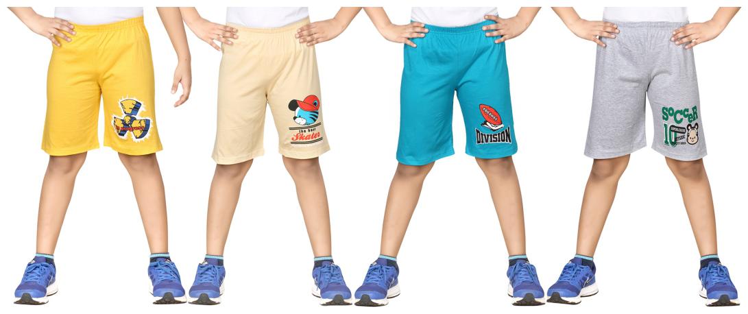 

DONGLI BOYS PRINTED SHORTS (PACK OF 4)