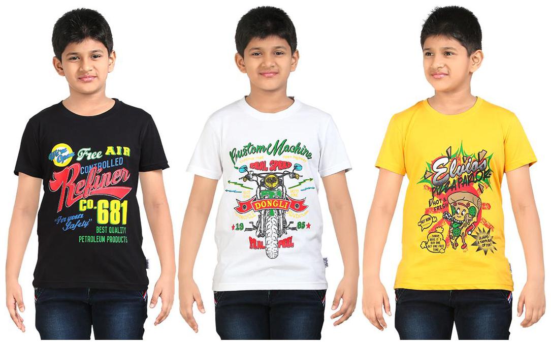

Dongli Boy Cotton Solid T-shirt - Multi