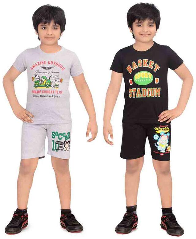 Dongli Cotton Solid Top & Bottom Set - Multi