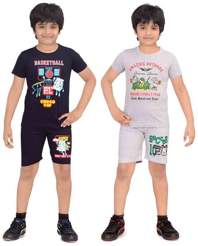 Dongli Cotton Solid Top & Bottom Set - Multi