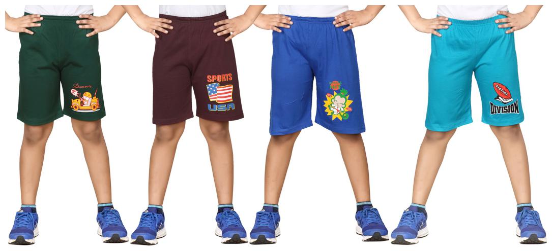 

DONGLI BOYS PRINTED SHORTS (PACK OF 4)