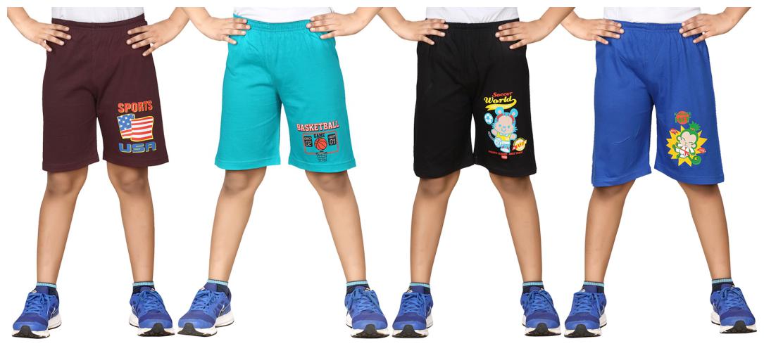 

DONGLI BOYS PRINTED SHORTS (PACK OF 4)
