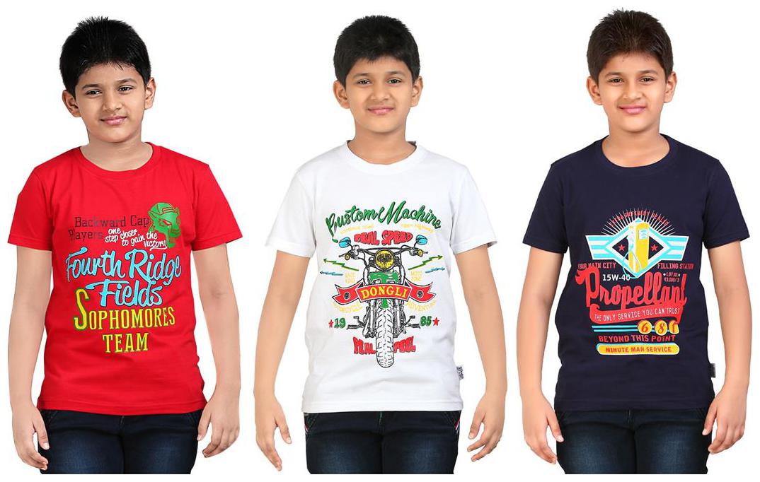 

Dongli Boy Cotton Solid T-shirt - Multi