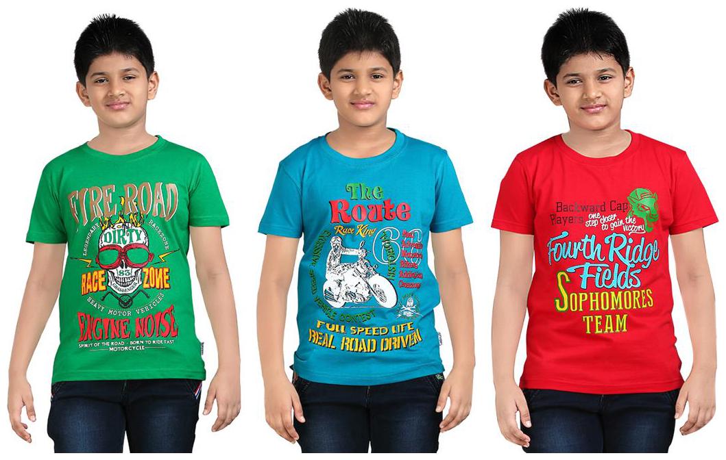 

Dongli Boys Round Neck Tshirt (Pack Of 3) -Multicolor
