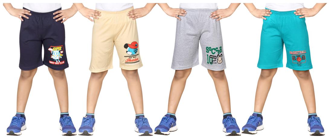 

DONGLI BOYS PRINTED SHORTS (PACK OF 4)
