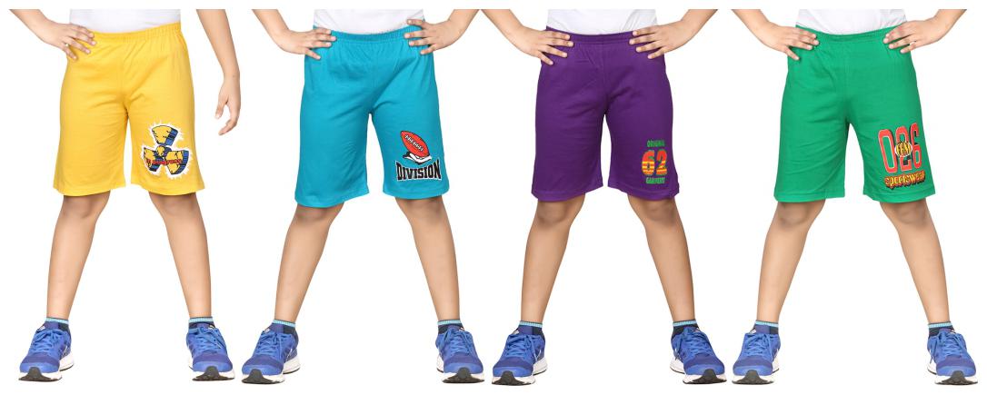 

DONGLI BOYS PRINTED SHORTS (PACK OF 4)
