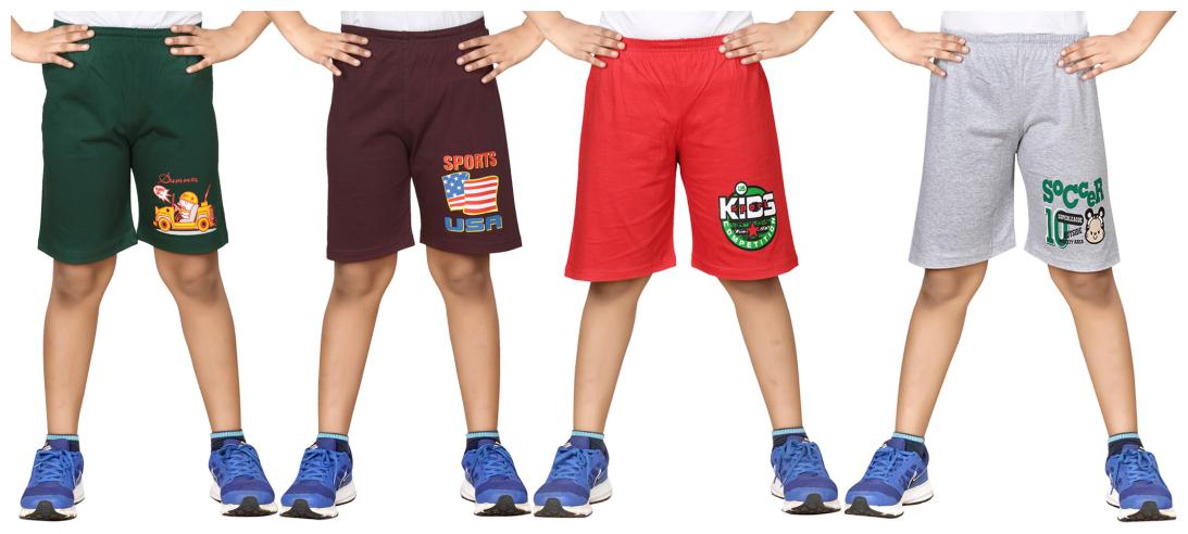 

DONGLI BOYS PRINTED SHORTS (PACK OF 4)