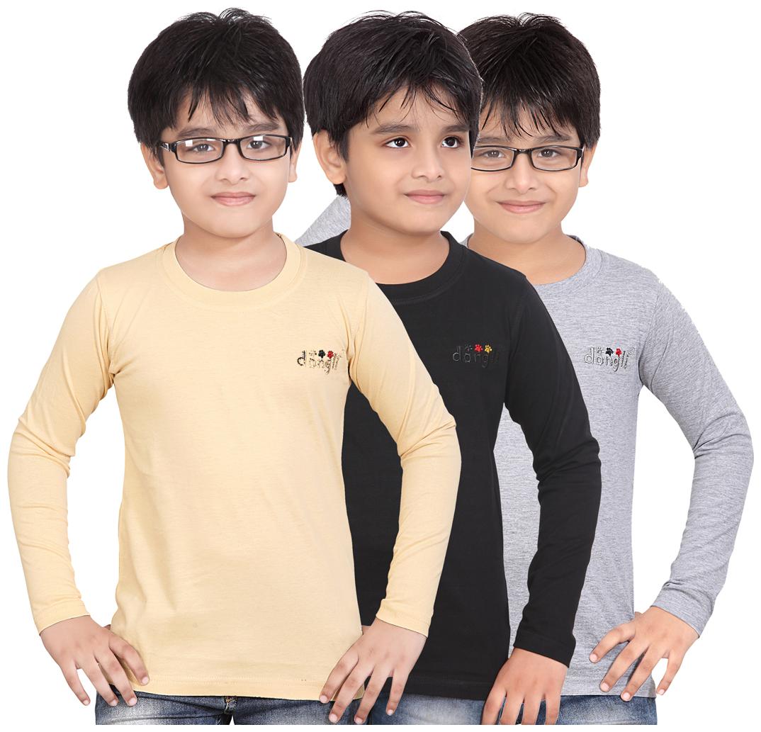 

Dongli Multicolor Solid Self Design Round Neck T-Shirt (8-9 Years)