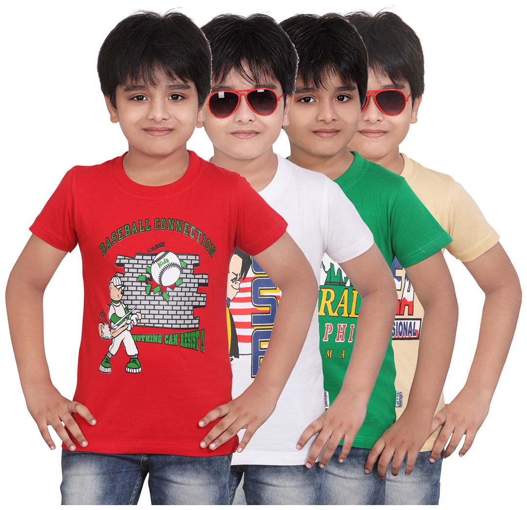 

Dongli Multicolor Printed Round Neck T-Shirt (8-9 Years)