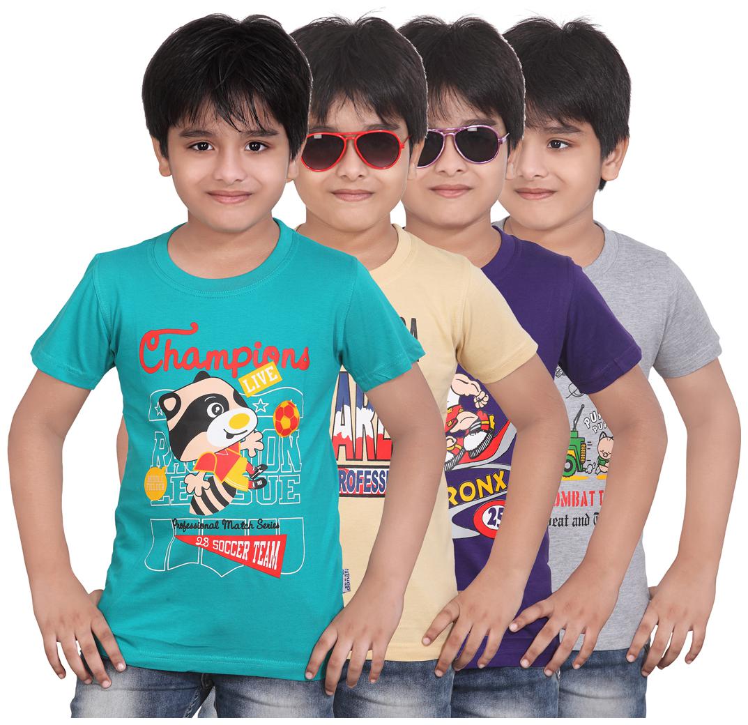 

Dongli Pack Of 4 Printed Round Neck T-Shirt (10-11Years)