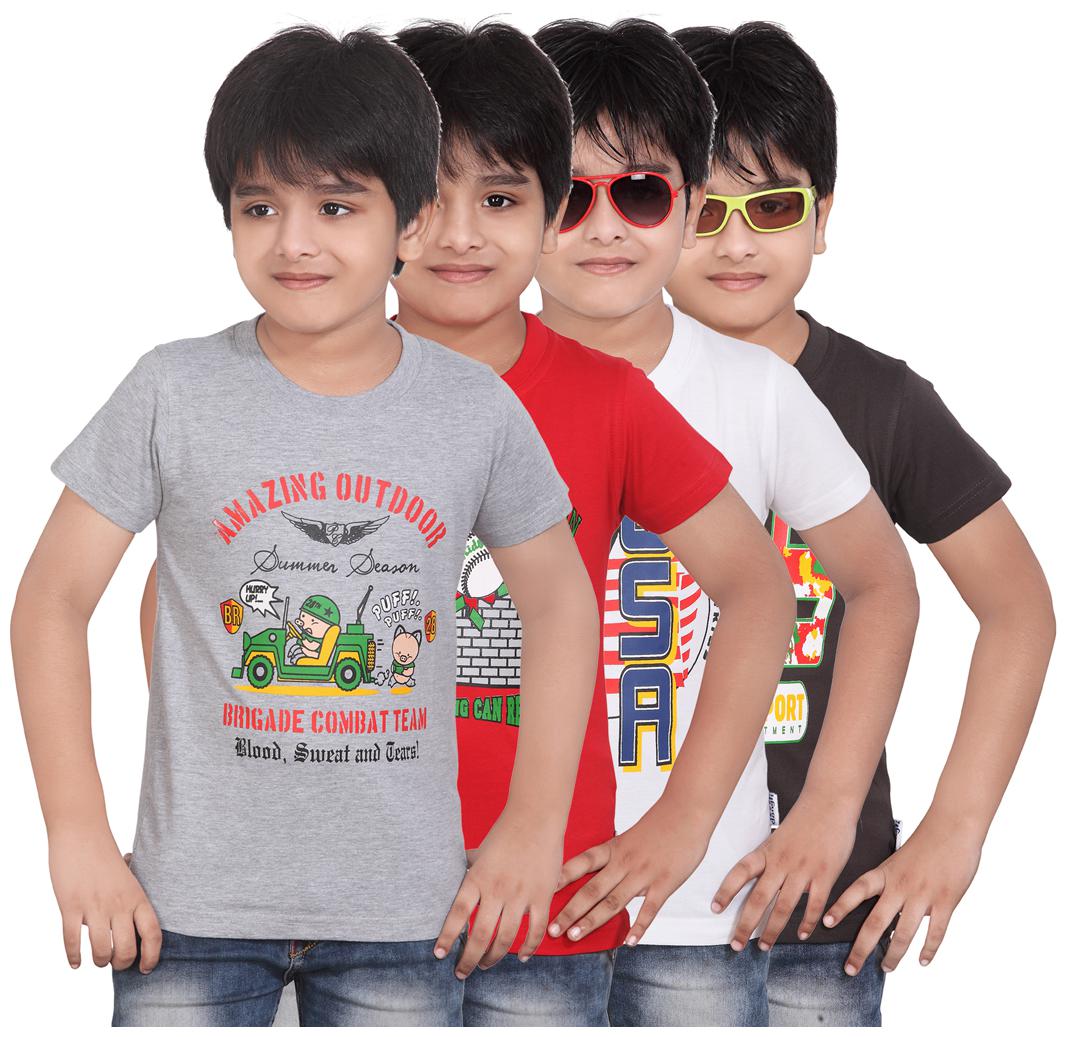 

Dongli Pack Of 4 Printed Round Neck T-Shirt (10-11Years)