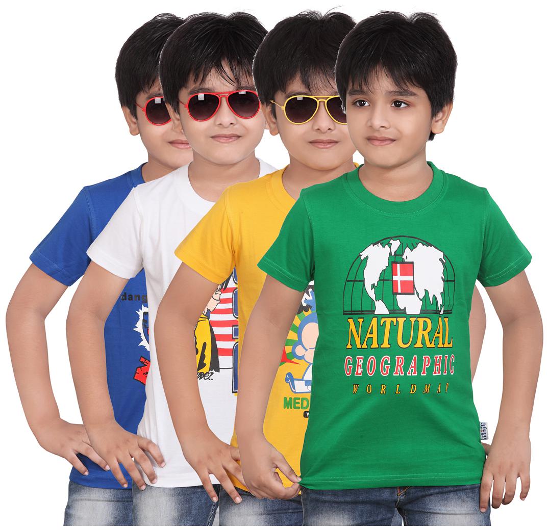 

Dongli Pack Of 4 Printed Round Neck T-Shirt (10-11Years)