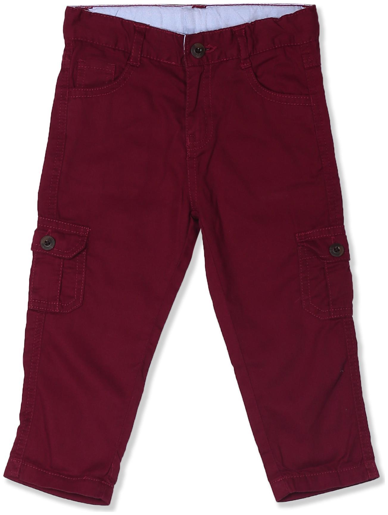 

Donuts Baby boy Cotton Solid Jeans - Maroon