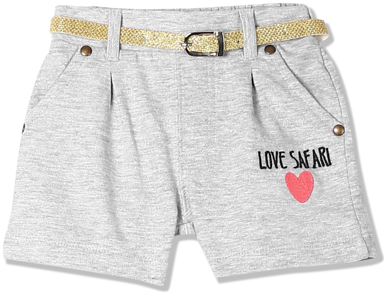 

Donuts Baby girl Cotton Solid Shorts - Grey