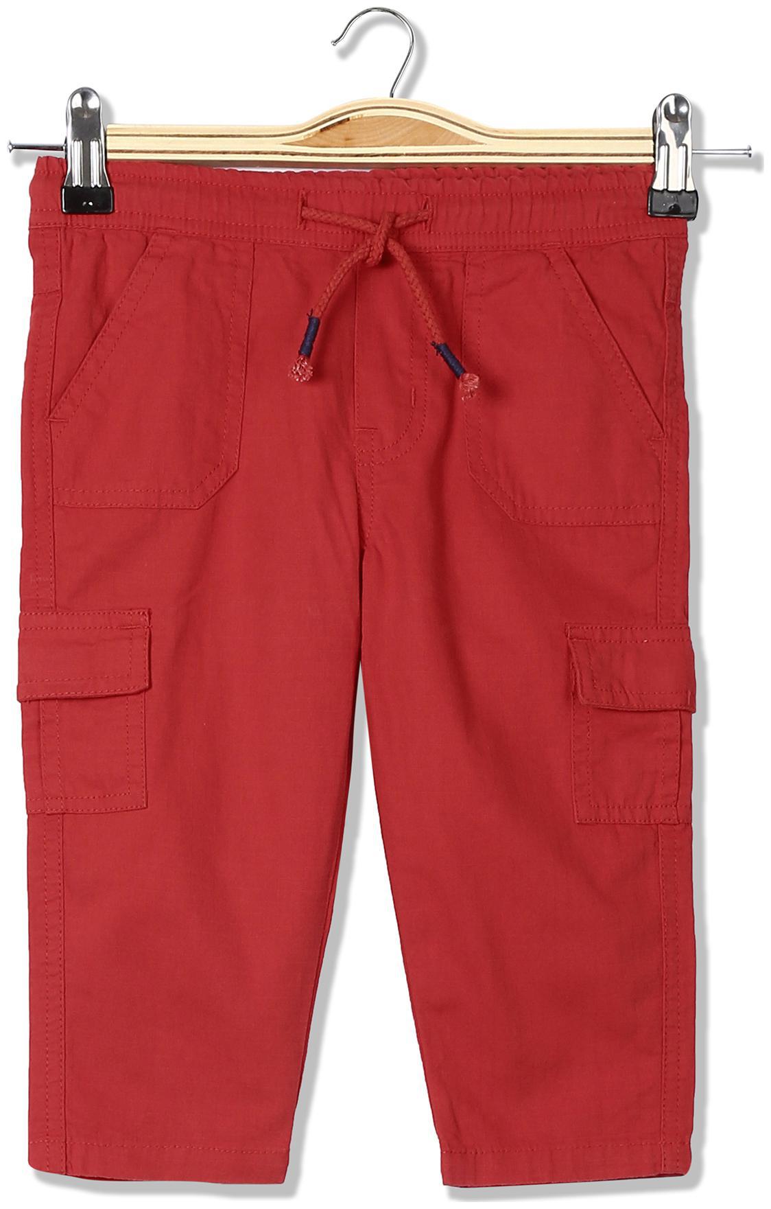 

Donuts Baby boy Cotton Solid Trousers - Red