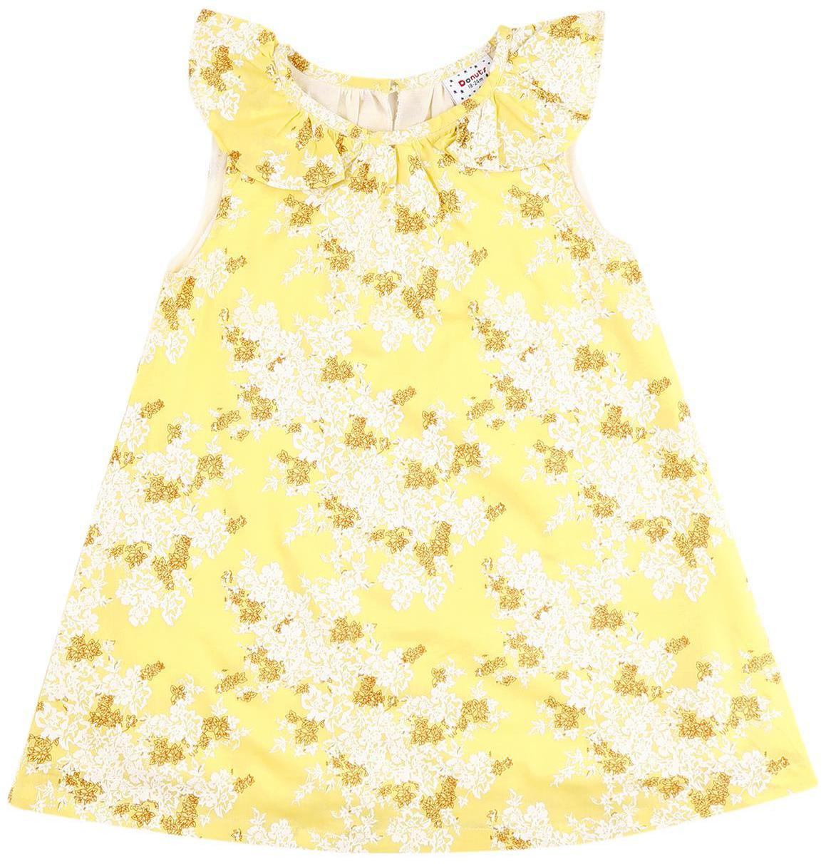 

Donuts Baby girl Cotton Printed Princess frock - Yellow