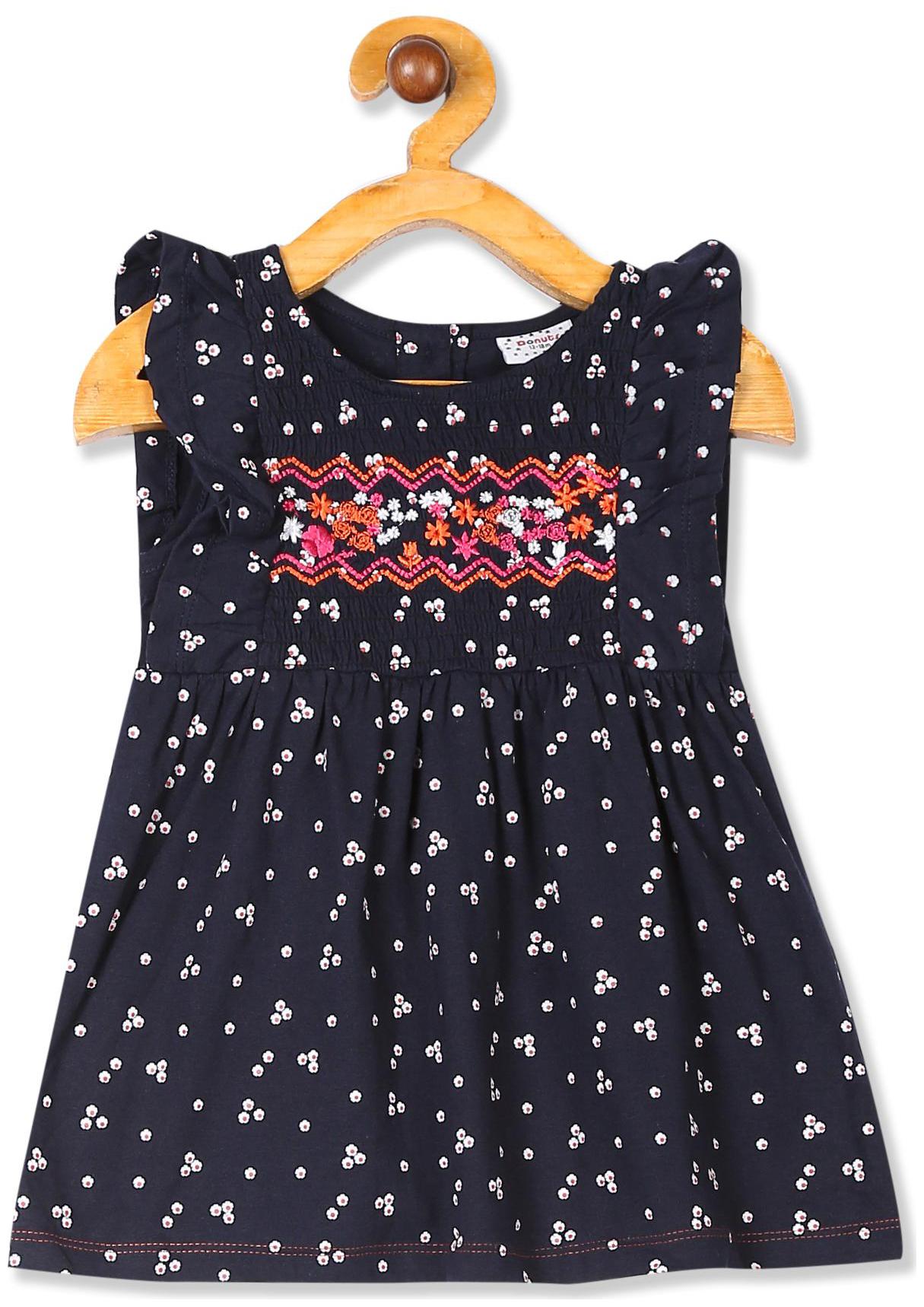 

Donuts Baby girl Cotton Printed Princess frock - Blue